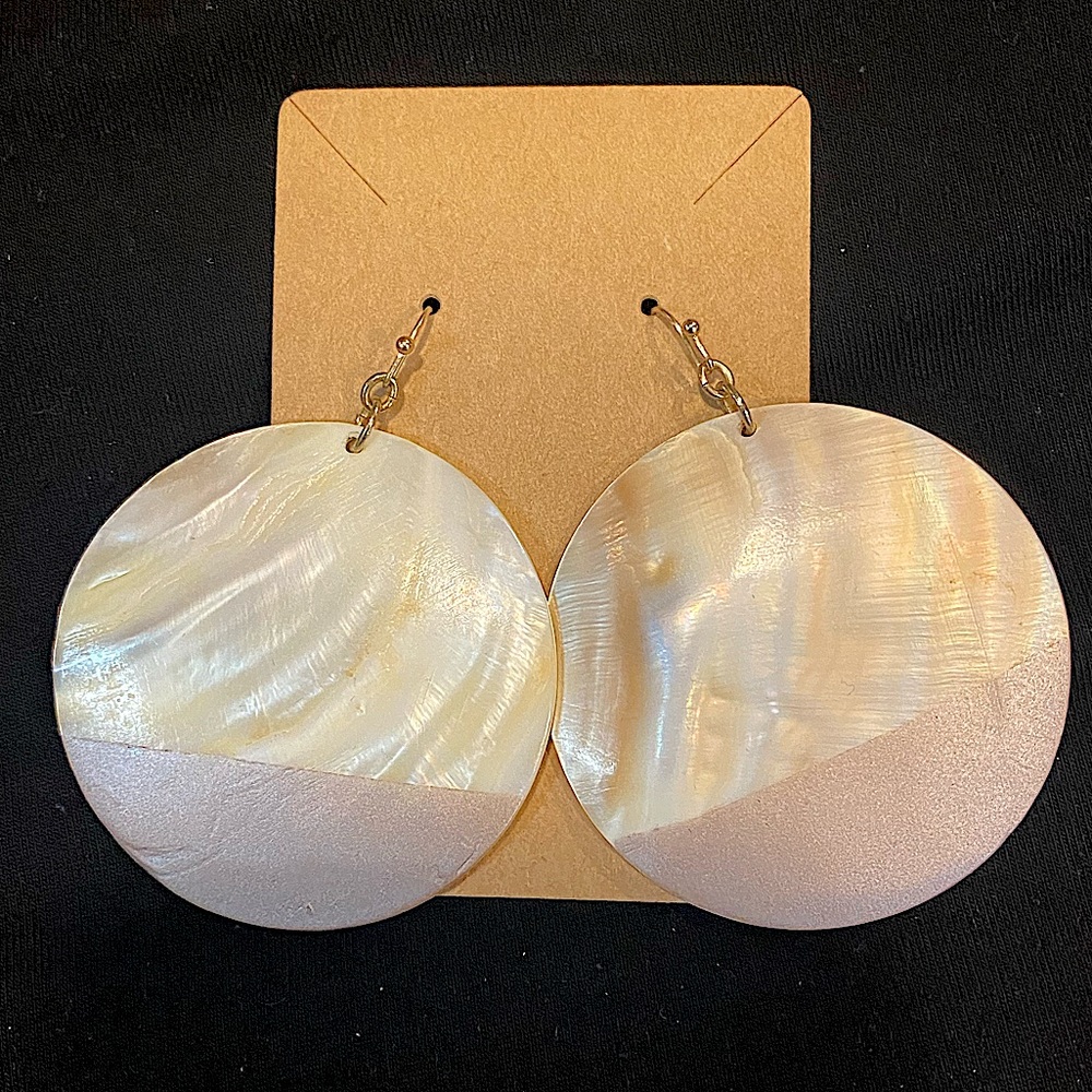 Large Round Seashell Earrings